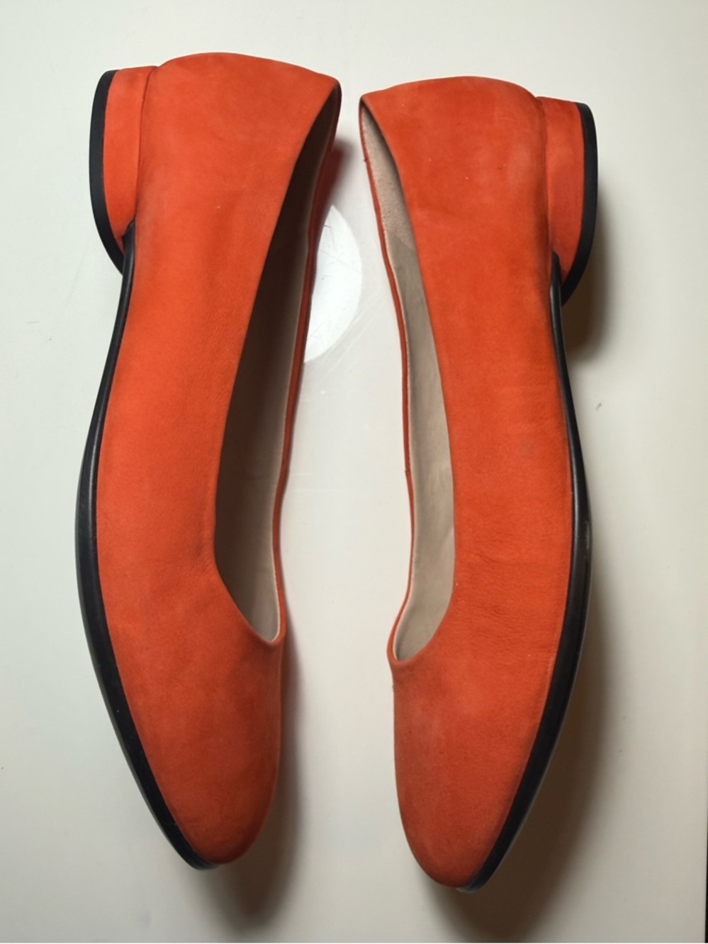Ecco Women’s Orange Suede Ballet Flats - Picture 6 of 7